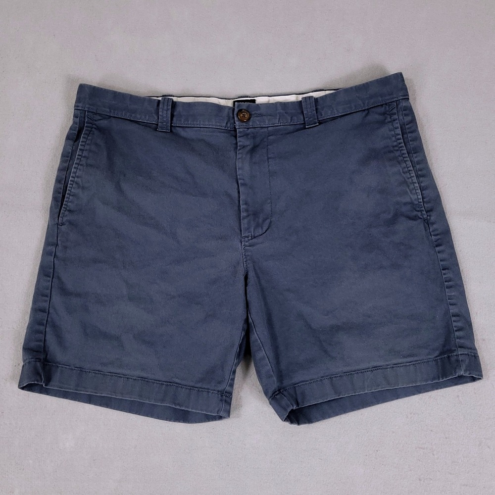 J.Crew Chino Shorts Mens 36 Blue 7" Inseam Flat Front Cotton Re-Imagined